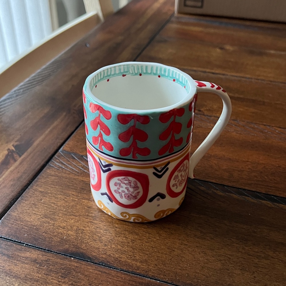 Anthropologie Painted Isla Mug Handpainted Stoneware